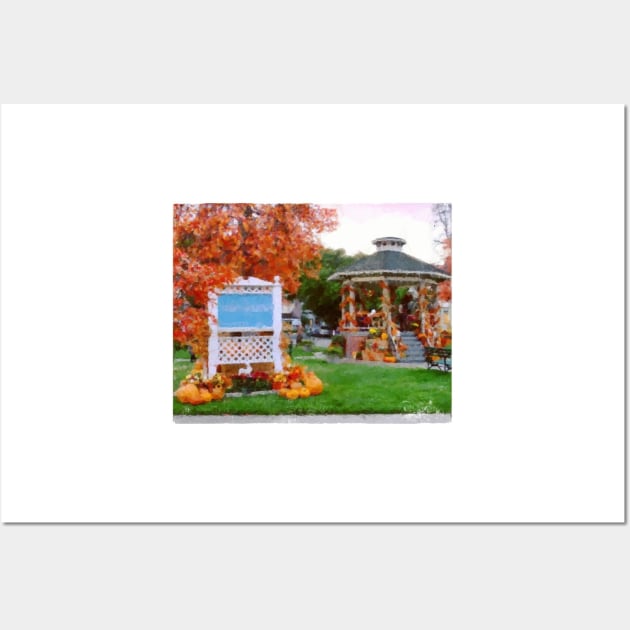 Gazebo - Town Square - Autumn Wall Art by Fenay-Designs